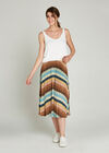 Orange Metallic Midi Skirt, Rust, large