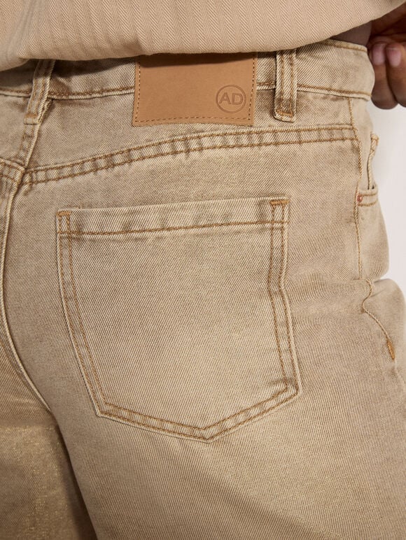 Rei Shimmer Wide-Leg Jeans, Stone, large