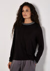 Sparkle Trim Jersey Knit Top, Silver, large