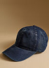 Stone Washed Denim Cap, Blue, large