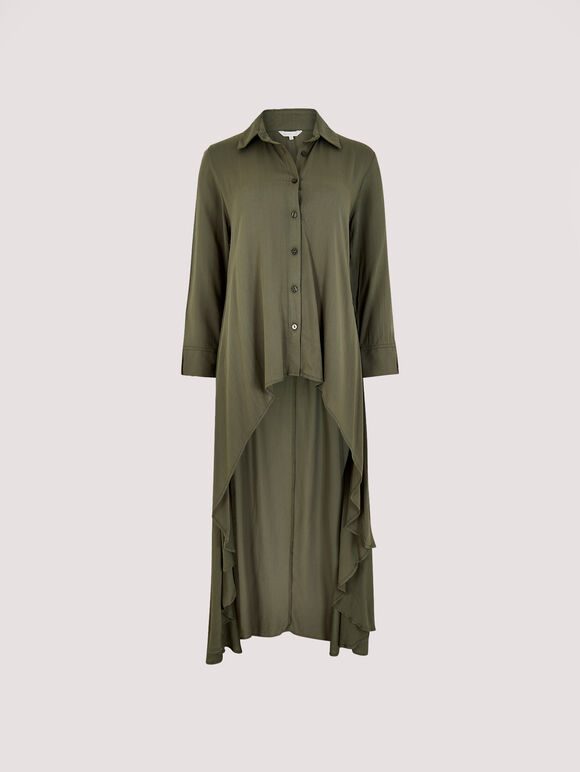 Herringbone Jacquard Shirt, Khaki, large