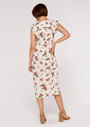 Floral Ditsy Midi Dress, Cream, large