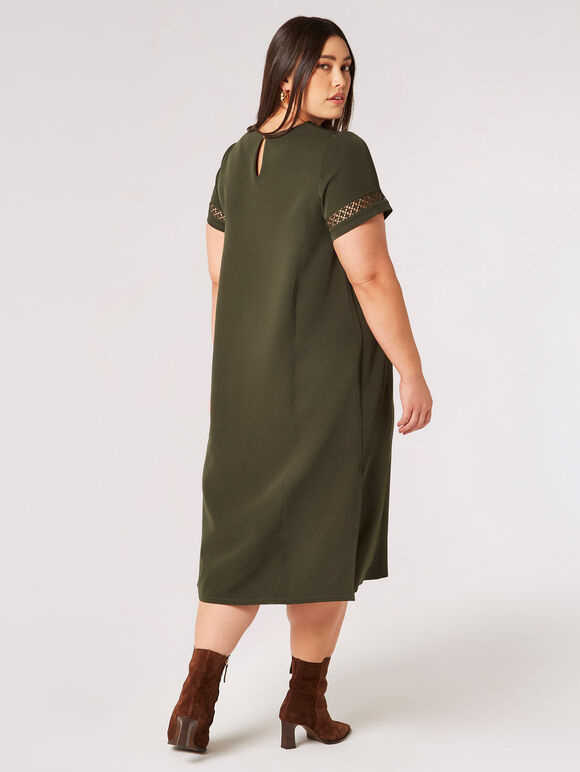 Curve Midi T-Shirt Dress, Green, large
