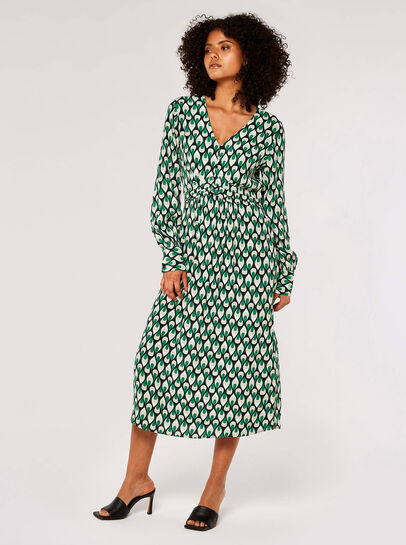 Teardrop Long Sleeve Midi Dress