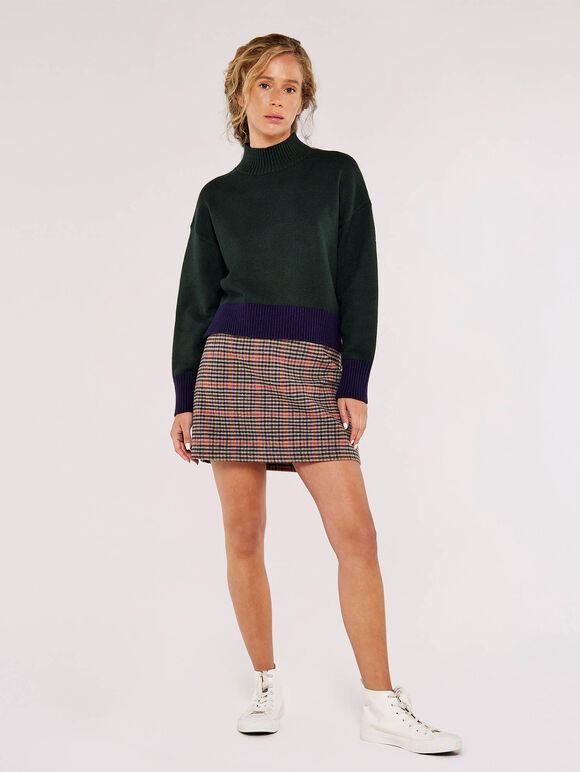Heritage Warm Mini Skirt, Brown, large