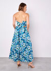 Floral Ikat Palazzo Jumpsuit, Blue, large