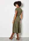 Tiered Utility Midaxi Dress, Khaki, large
