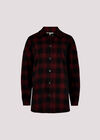 Oversized Check Corduroy Shirt, Red, large