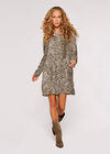 Chevron Zebra Mini Shirt Dress, Khaki, large