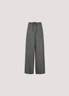 Wide-Leg Herringbone Trousers, Grey, large