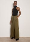 Wide-Leg Jersey Joggers, Khaki, large