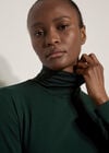 Super-Soft Turtleneck Jersey Top, Green, large