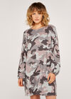 Camo Drawstring Swing Dress, Pink, large
