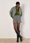Balloon Sleeve Satin Blouse, Green, large