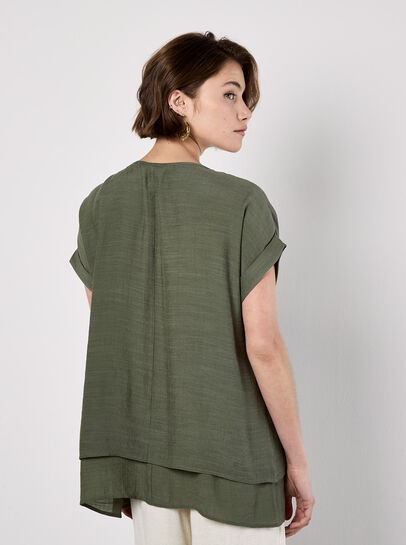 Coconut Button Layered Top