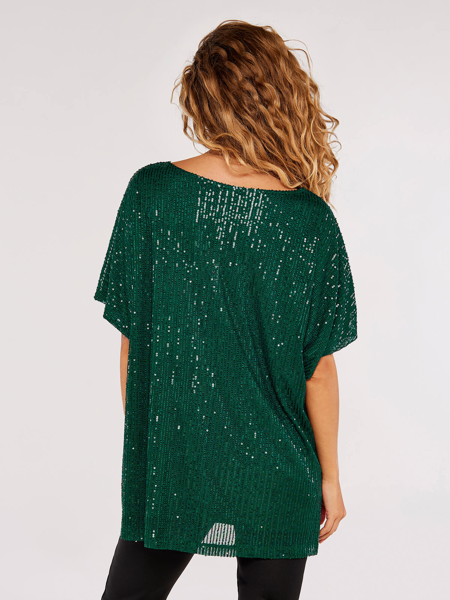 Green outlet sequin shirt