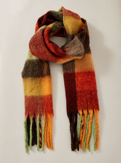 Colour Block Check Square Scarf