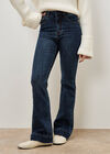 Lena Fit And Flare High Waist Jeans, Navy, large