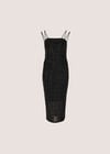 Rhinestone Studded Midi Dress, Black, large