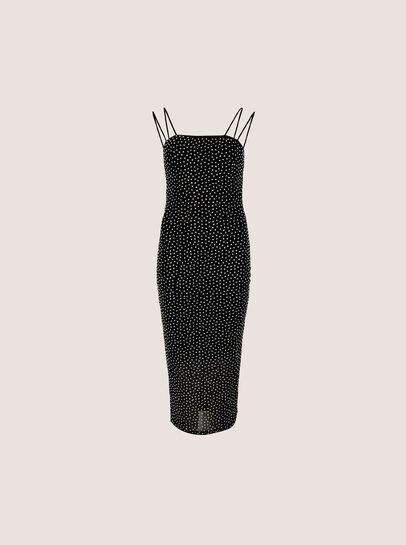 Rhinestone Studded Midi Dress