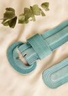 Stitched Suede Belt, Blue, large