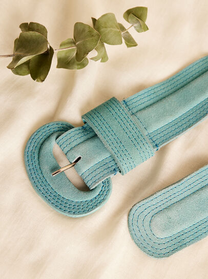 Stitched Suede Belt