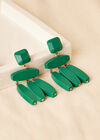Wood Slate Earrings, Green, large