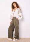 Aztec Embroidered Blouse, White, large
