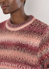 Chunky Knit Tonal Stripe Jumper, Burgundy, large