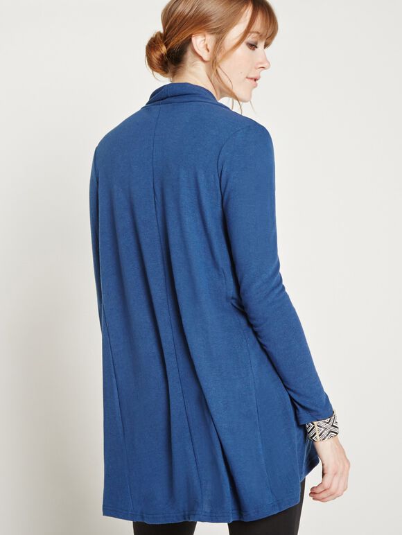 Shoulder Wrap Over Cardigan, Navy, large