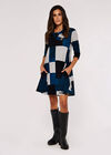 Colour Block Swing Mini Dress, Teal, large