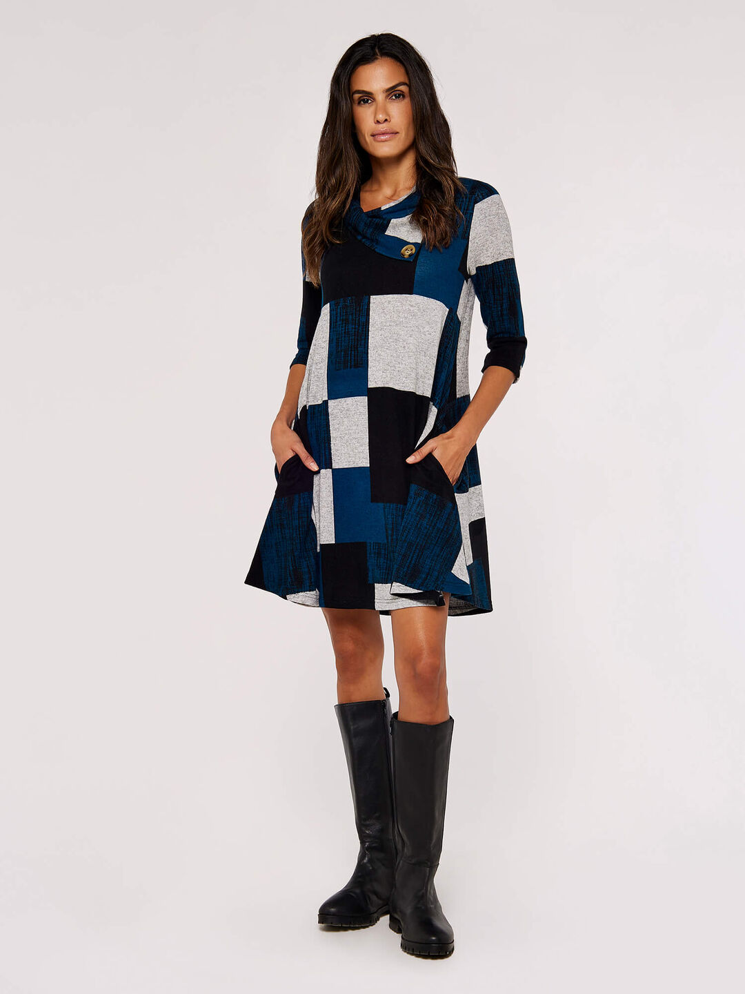 Colour Block Swing Mini Dress