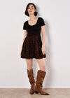Leopard Print Jersey Mini Dress, Brown, large