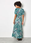 Boho Folk Print Maxi Dress, Blue, large