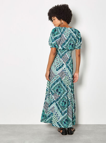 Boho Folk Print Maxi Dress