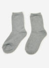 Soft And Fuzzy Plain Socks, Grey, large