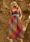 Plaid Midi Dress, Pink, large