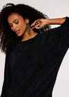 Metallic Swirl Batwing Top, Navy, large