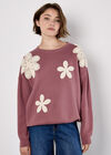 Crochet Daisies Jumper, Pink, large