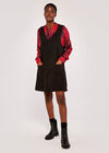 Corduroy 2 Pocket Pinafore Dress, Black, large