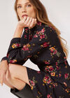 Floral Bouquet Midi Dress, Black, large