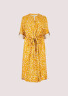 Brush Dot Midi Dress, Mustard, large