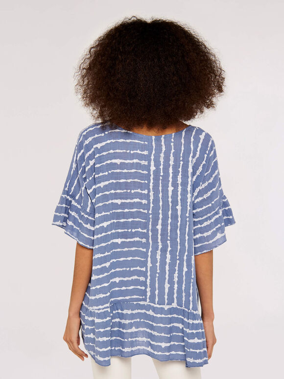 Painterly Stripe Panel Top, Blue, large