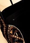 Floral Embroidered Shoulder Bag, Black, large