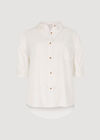 Oversized Slub Shirt, Cream, large