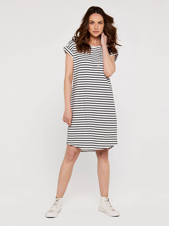 Nautica Jersey Dress, White, large