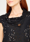 Black Deer Border Print Tunic, Black, large