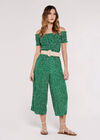 Dots Smocked Bardot Jumpsuit, Green, large