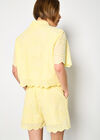 Scalloped Broderie Mini Shorts, Yellow, large
