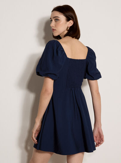Fit And Flare Smocked Mini Dress